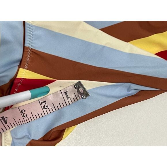 Solid & Striped Nina Multi Color‎ Striped One Piece Swimsuit Blue Red Yellow XS - Picture 8 of 12
